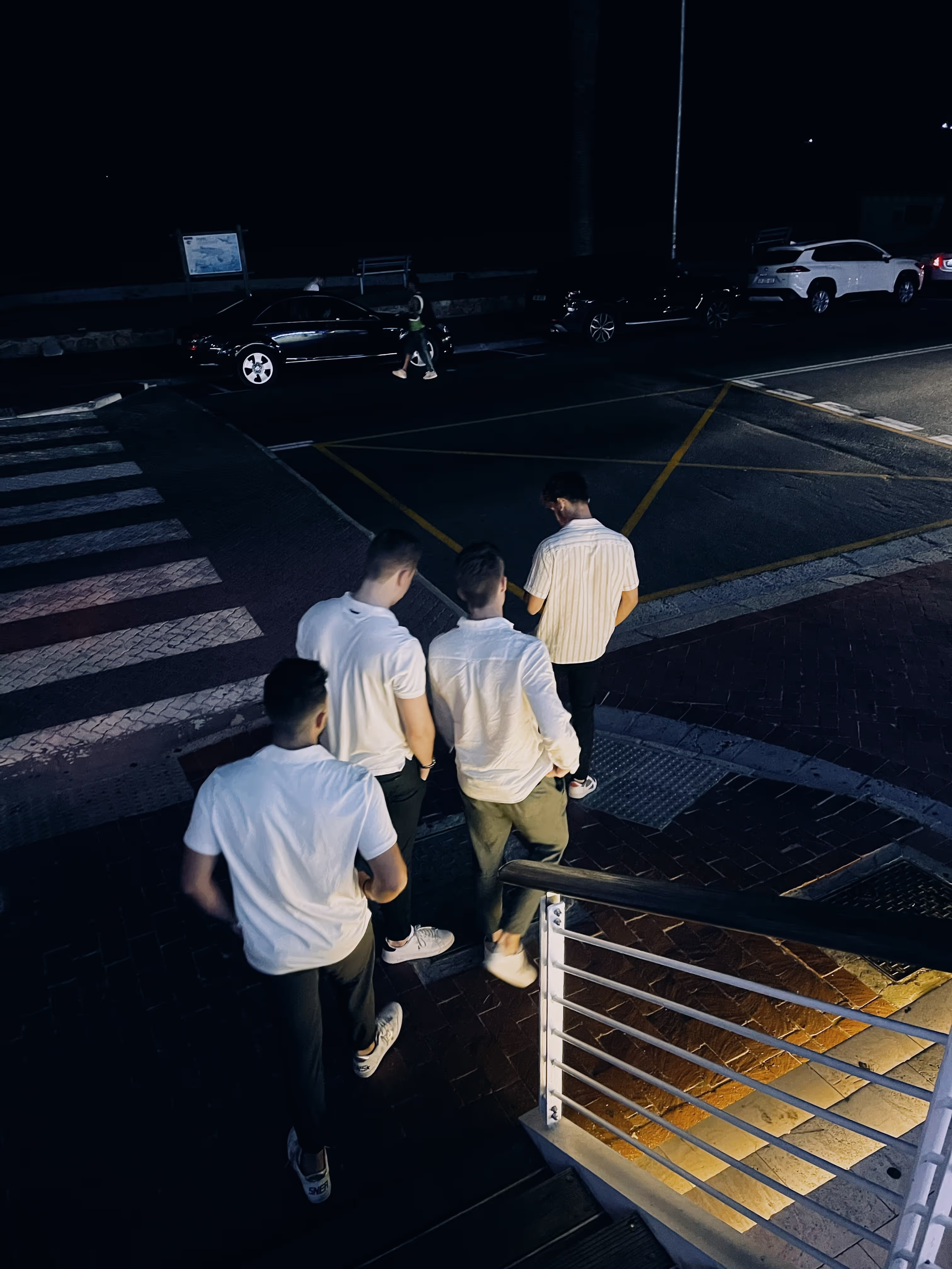 Helix founders walking together between venues in Belgrade