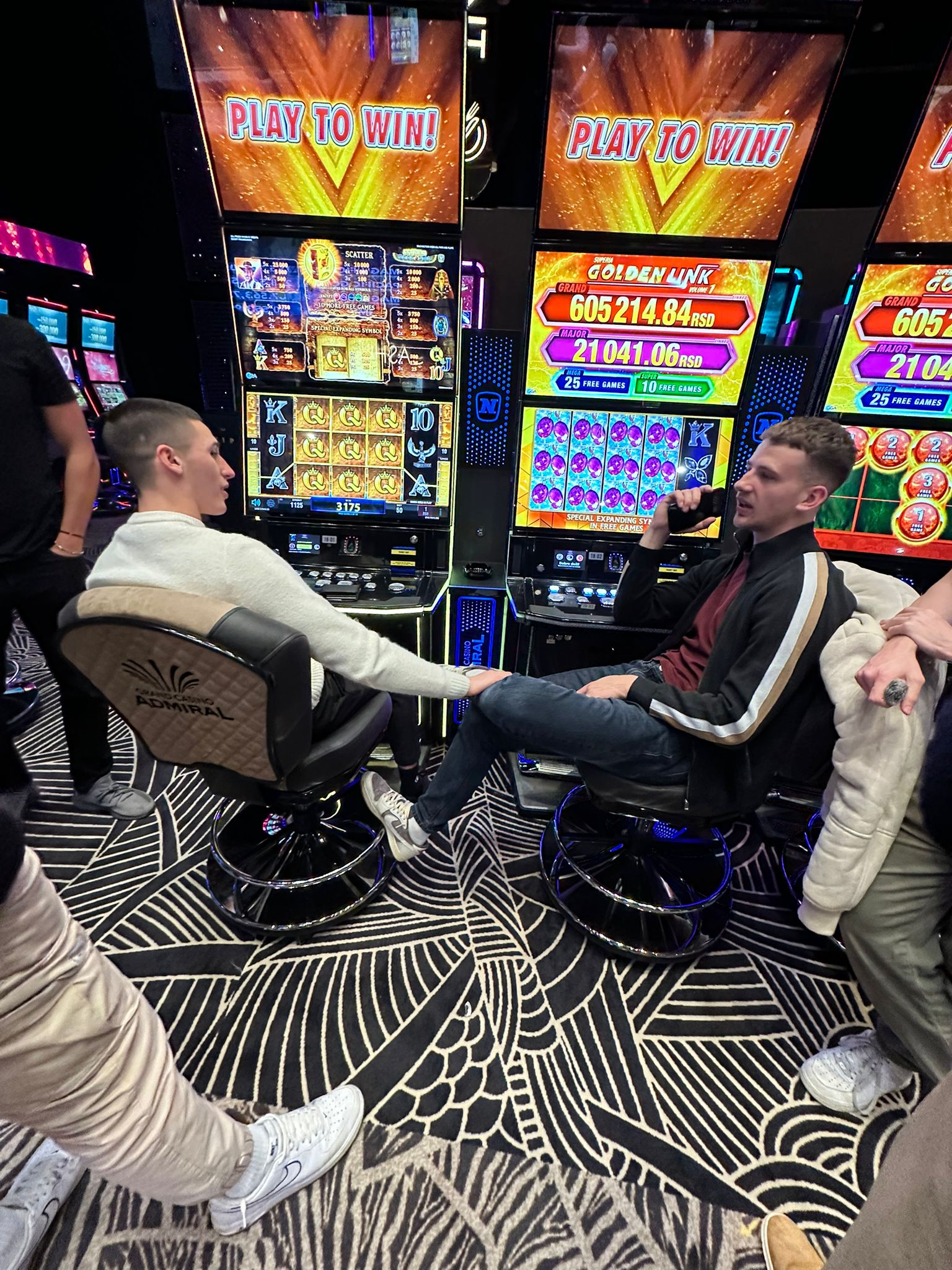 Helix founders at a Belgrade casino night during a community trip