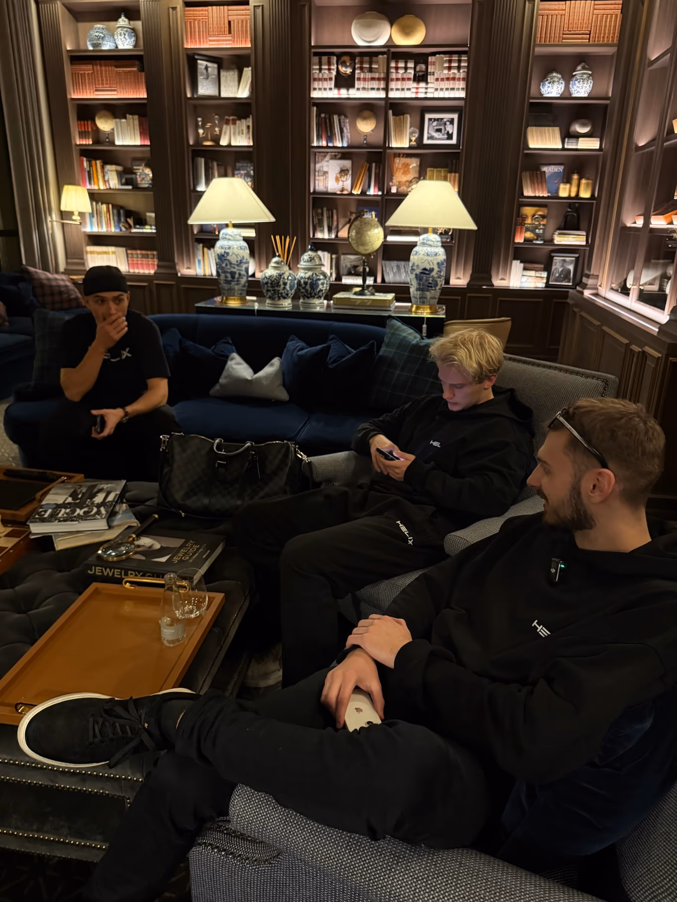 Founders gathered in a villa lounge on a Helix retreat — the unscheduled hours