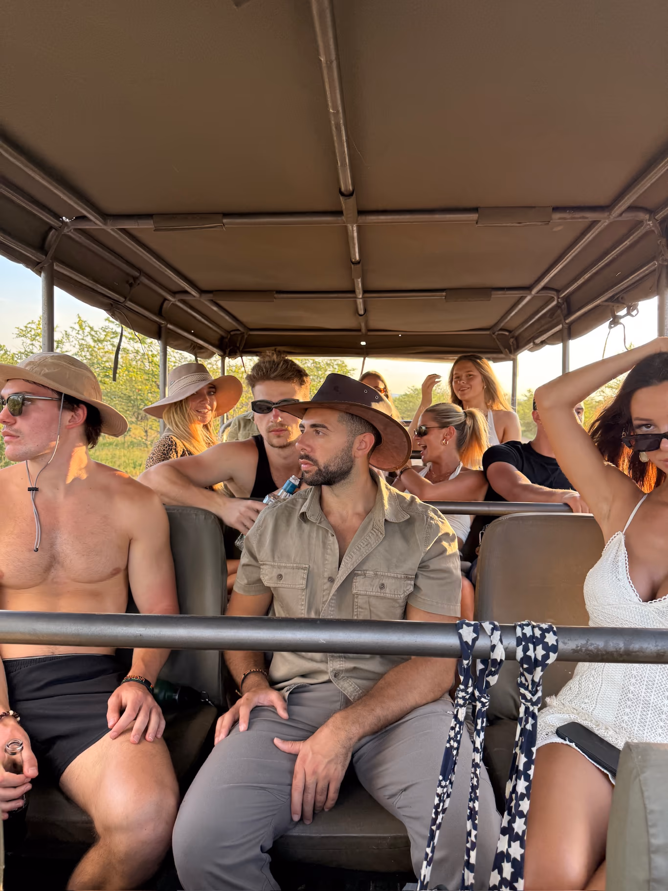 Founder travel group — the group on the move Founders together in transit on a Helix trip — the group on the move